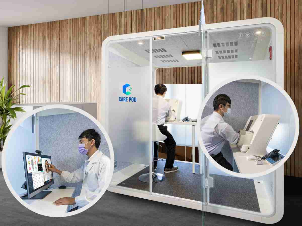 达擎于医疗科技展中展出＂远距诊疗舱＂，，，以因应医疗数字化及社会高龄化趋势下、、复诊及慢性病患等族群对于远距看诊需求逐渐升高所推出的创新整合方案。。多功能合一、、、高隐私性的远距诊疗舱可根据病患端与医师端的不同需求，，，提供弹性化及客制化功能，，节省医生和病患的精力及时间